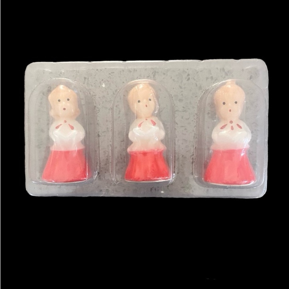 Vermont Country Store Christmas Carol Candles Set of 3 Vintage Choir Girls
